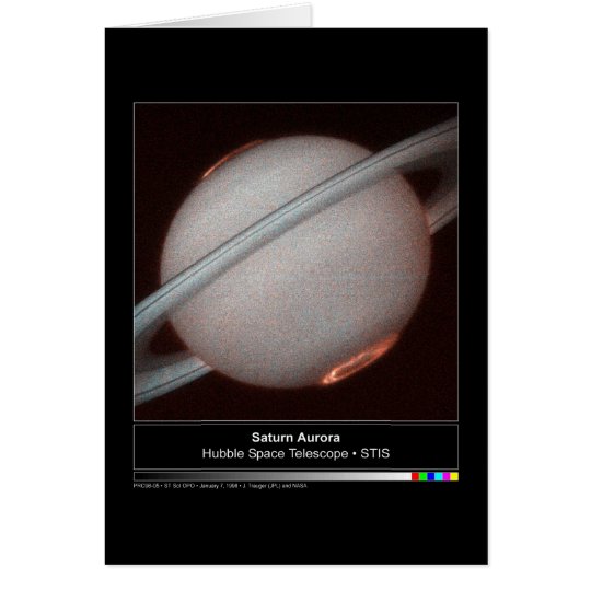 Saturn Aurora Hubble Telescope Photo Card