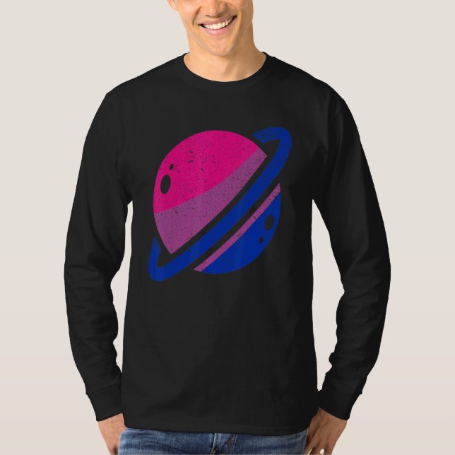 Saturn Bi Pride Lgbt Bisexuality Flag Equality Bis T-Shirt (Front)
