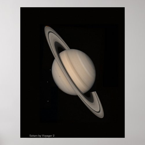 Saturn by Voyager 2 Poster
