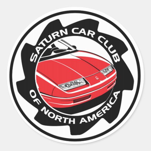 Saturn Car Club of North America 3 round sticker