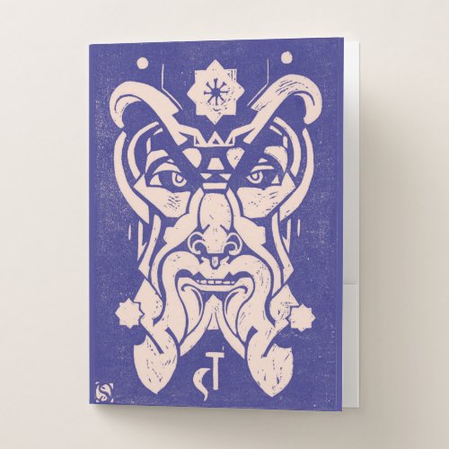 Saturn Cronus God of Time Greek Mythology Blue Pocket Folder