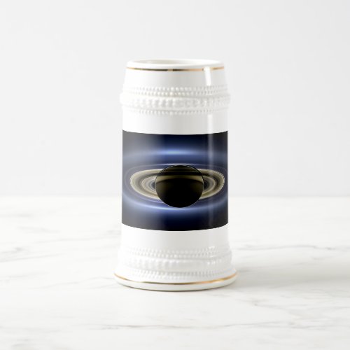 Saturn Eclipsed the Sun from Cassini Orbiter   Beer Stein