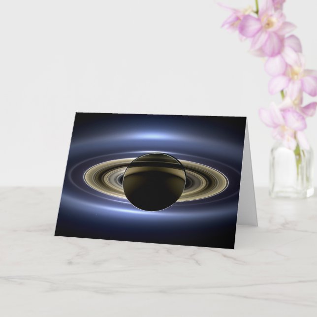 Saturn Eclipsed the Sun from Cassini Orbiter   Card (Orchid)