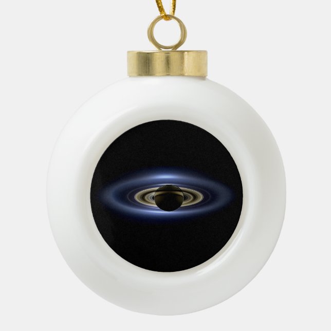 Saturn Eclipsed the Sun from Cassini Orbiter   Ceramic Ball Christmas Ornament (Front)