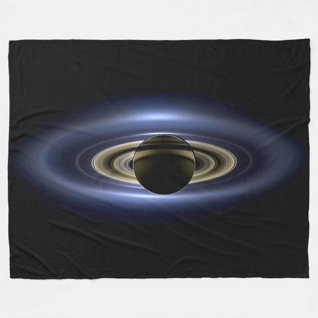 Saturn Eclipsed the Sun from Cassini Orbiter   Fleece Blanket (Front (Horizontal))