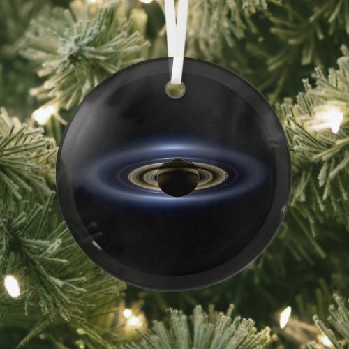 Saturn Eclipsed the Sun from Cassini Orbiter   Glass Ornament