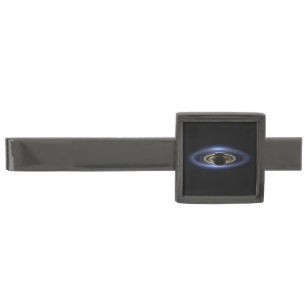 Saturn Eclipsed the Sun from Cassini Orbiter Gunmetal Finish Tie Bar