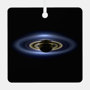 Saturn Eclipsed the Sun from Cassini Orbiter   Metal Ornament