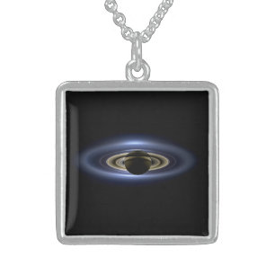 Saturn Eclipsed the Sun from Cassini Orbiter Sterling Silver Necklace