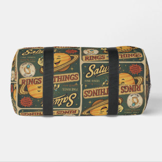Saturn Fine Rings Vintage Space Humor Pattern Duffle Bag