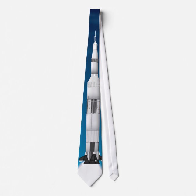 Saturn five Space Rocket Neck Tie (Front)