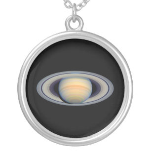 Saturn (Hubble Telescope) Silver Plated Necklace