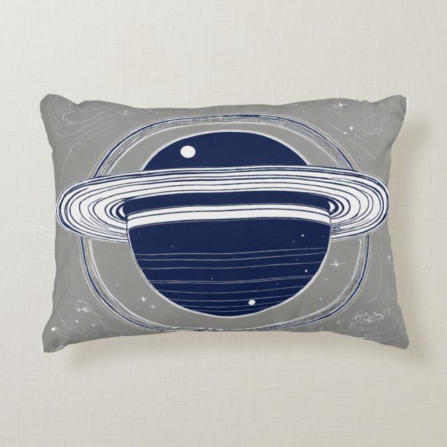 "Saturn Planet Design Throw Pillow" Accent Pillow (Front)