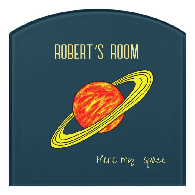 Saturn planet door sign (Contour Front)