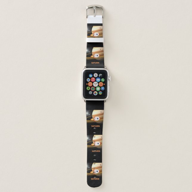 saturn planet rocket ufo apple watch band (Front)
