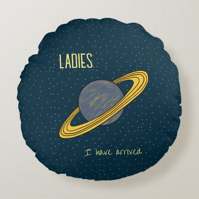 Saturn planet Round Pillow (Front)