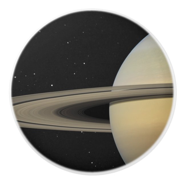 Saturn Planet Solar System with rings Capricorn Ceramic Knob (Front)