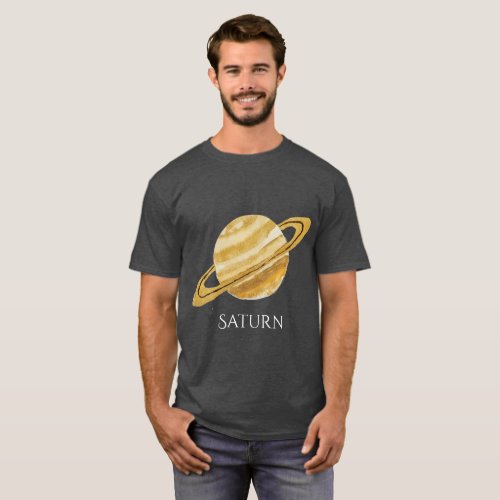 Saturn Planet Watercolor Mens T T_Shirt