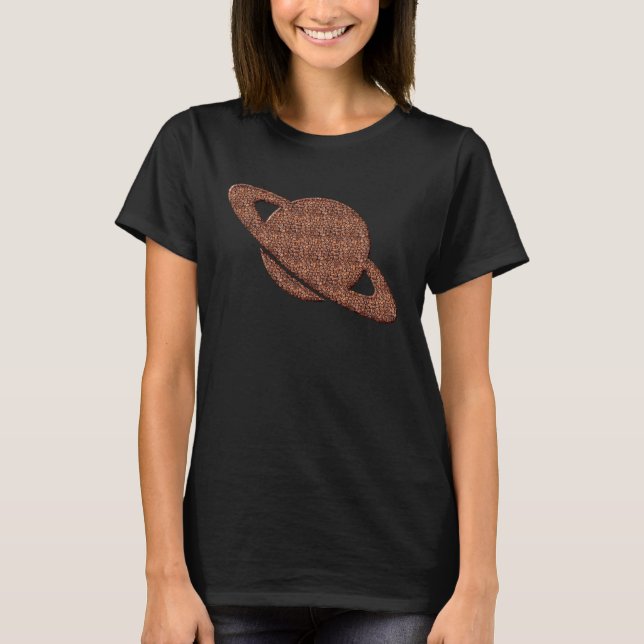 Saturn Planeten Coffee Beans T-Shirt (Front)