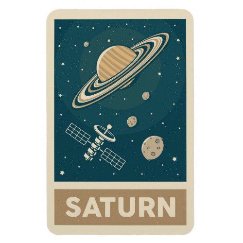Saturn Retro Galaxy Satellite Magnet