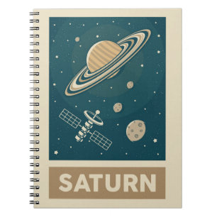 Saturn Retro Galaxy Satellite Notebook
