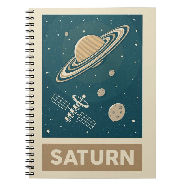 Saturn Retro Galaxy Satellite Notebook (Front)