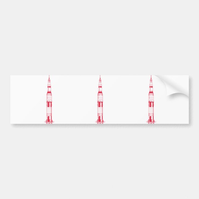 Saturn Rocket Bumper Sticker (Front)