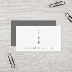 Saturn Rocket Gray Business Card
