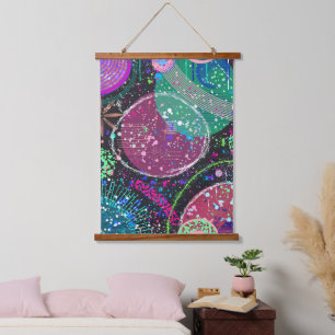 Saturn’s Rings: Maximalist Abstract Art Hanging Tapestry