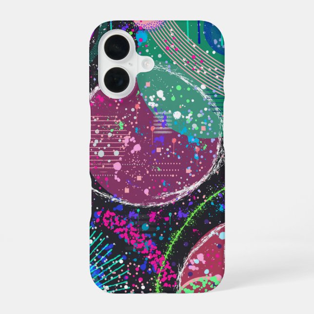Saturn’s Rings: Maximalist Abstract Art  iPhone Case (Back)