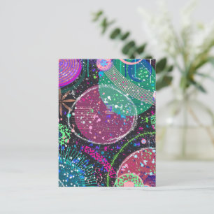 Saturn’s Rings: Maximalist Abstract Art Postcard