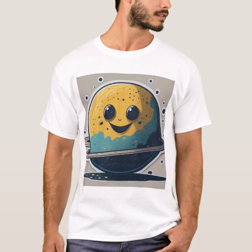 Saturn Smiley Out of This World Fun T_Shirt