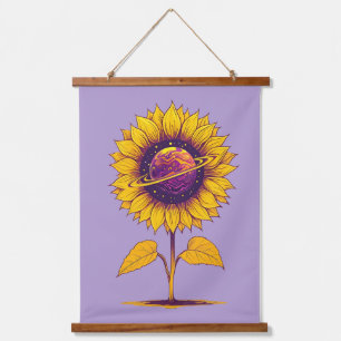 Saturn Sunflower Hanging Tapestry