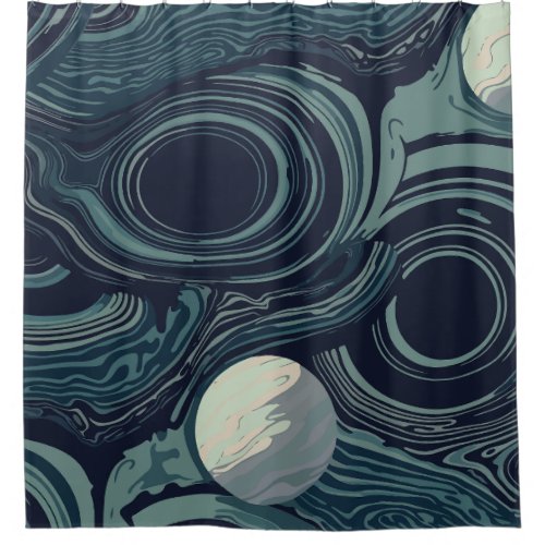 Saturn Surface Pattern Shower Curtain