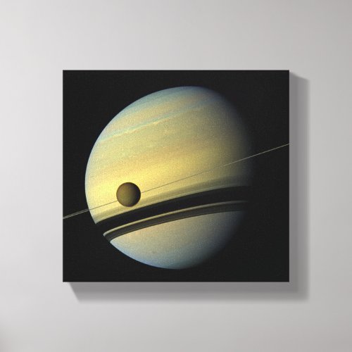 Saturn  Titan Cassini Space Photo Canvas Print