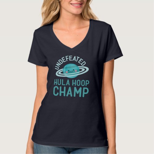 Saturn Undefeated Hula Hoop Champ Cute Kawaii Plan T_Shirt