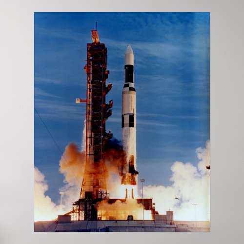 Saturn V Launching The Skylab Space Station Poster
