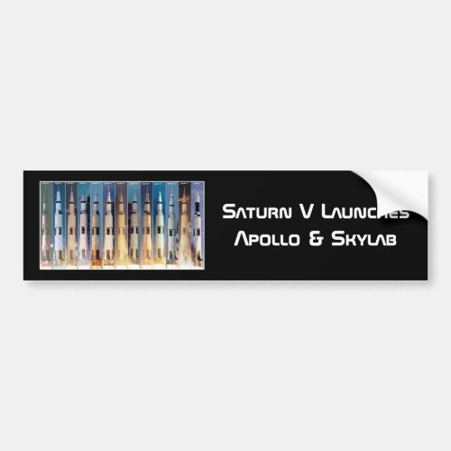 Saturn V Moon Rocket Launches Bumper Sticker
