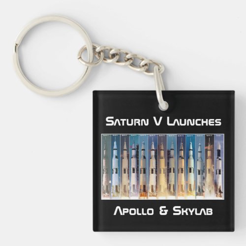 Saturn V Moon Rocket Launches Keychain