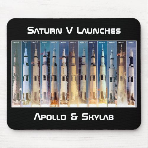 Saturn V Moon Rocket Launches Mouse Pad