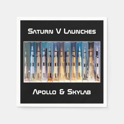 Saturn V Moon Rocket Launches Napkins