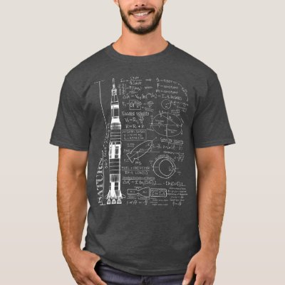 Saturn V Saturn 5 Rocket Science Equations T-Shirt