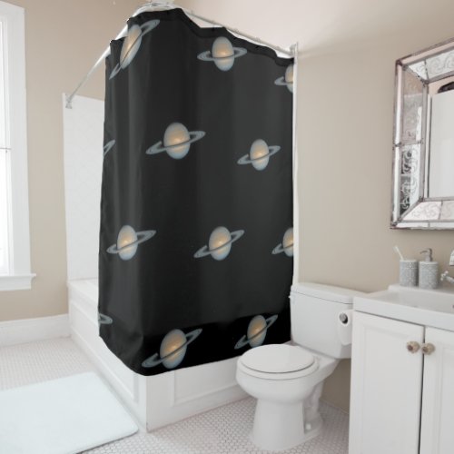 Saturn with Ring Space Pattern Shower Curtain