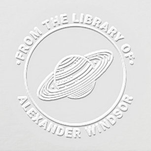 Saturn with Rings #4 Library Book Name Embosser