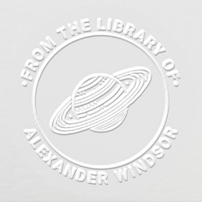 Saturn with Rings #4 Library Book Name Embosser (Design)