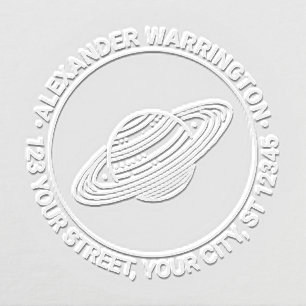 Saturn with Rings #4 Name Return Address Embosser