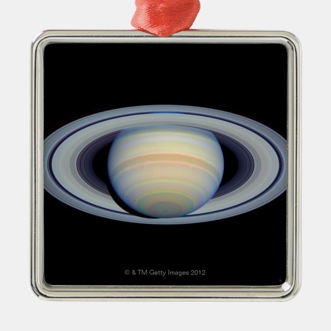 Saturn with rings at widest angle to Earth Metal Ornament (Front)