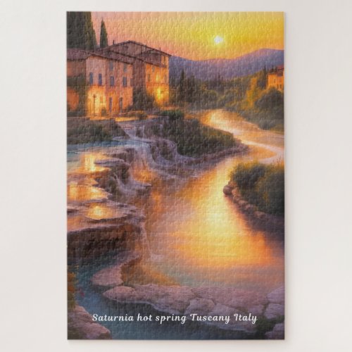 Saturnia Hot Springs Tuscany Italy Painting  Jigsaw Puzzle