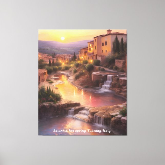 Saturnia Hot Springs Tuscany Italy Sunset  Canvas Print (Front)