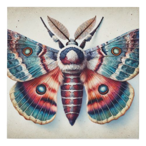 Saturniid Moth 150624IREF119 _ Watercolor Faux Canvas Print